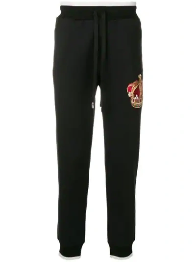 Dolce & Gabbana Heritage Crown Track Pants In Black