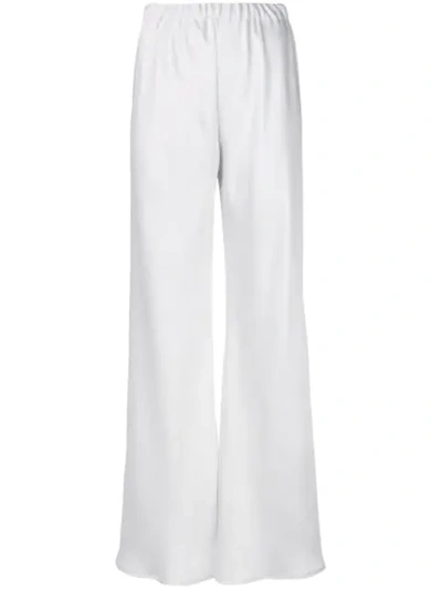 Blanca Satin Wide-leg Trousers In Grey