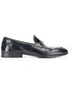 Alberto Fasciani Weathered Penny Loafers In Black