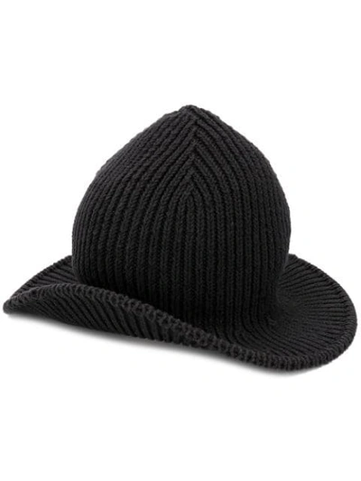 Ami Alexandre Mattiussi Rib-knitted Bucket Hat In Black