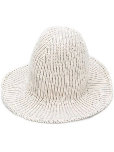 Ami Alexandre Mattiussi Rib-knitted Bucket Hat In White