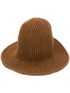 Ami Alexandre Mattiussi Rib-knitted Bucket Hat In Brown