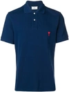 Ami Alexandre Mattiussi Ami De Coeur Polo Shirt In Blue