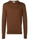 Ami Alexandre Mattiussi Ami De Cœur Sweater In Brown