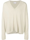 Ami Alexandre Mattiussi V Neck Sweater In Neutrals