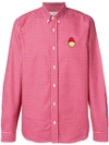 Ami Alexandre Mattiussi Smiley Patch Shirt In Red