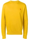 Ami Alexandre Mattiussi Ami De Coeur Sweatshirt In Yellow