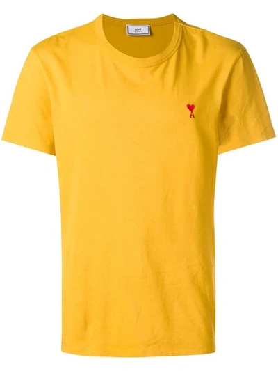 Ami Alexandre Mattiussi 'ami De Coeur' T-shirt In Yellow