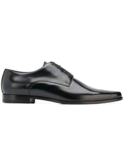 Dsquared2 Pointed Patent Leather Lace-up Shoes In Black