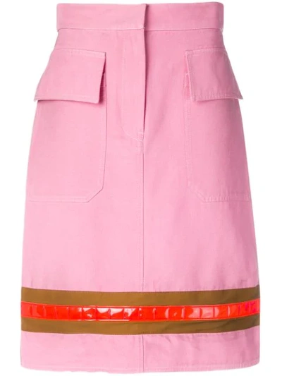 Calvin Klein Stripe Detail Skirt In Anemone