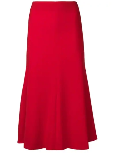 A.w.a.k.e. Flared Midi Skirt In Red