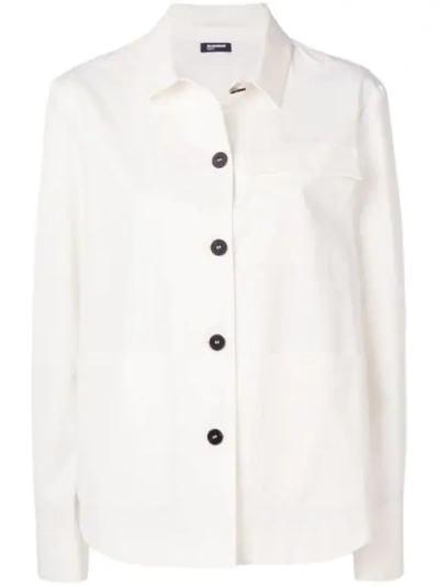 Jil Sander Denim Overshirt Jacket In White