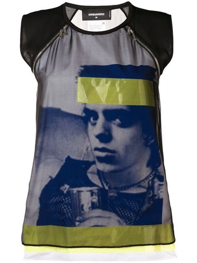 Dsquared2 Layered Print T In Black