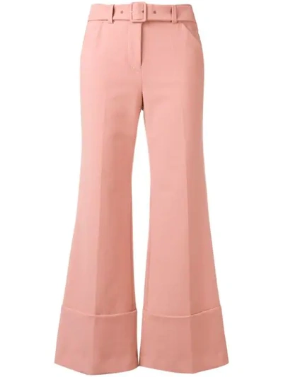 Sara Battaglia Tailored Flared Trousers In Pink