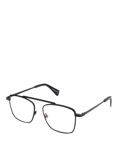 Yohji Yamamoto Yy3017 Double Bridge Eyeglasses In Black