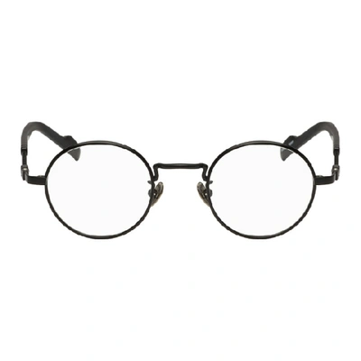 Yohji Yamamoto Black Round Braided Glasses In 001 Black