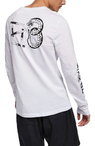 Nike Snake Logo Long Sleeve T-shirt In White/ Black