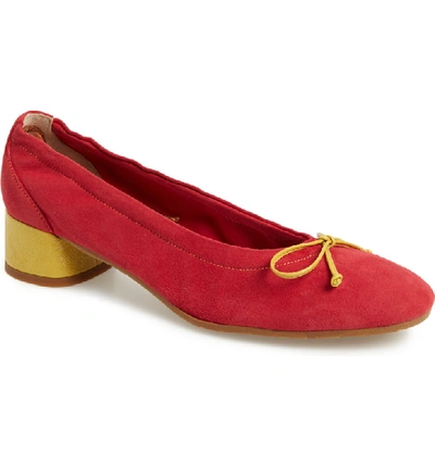 Amalfi By Rangoni Roncade Bow Pump In Red/ Yellow Suede