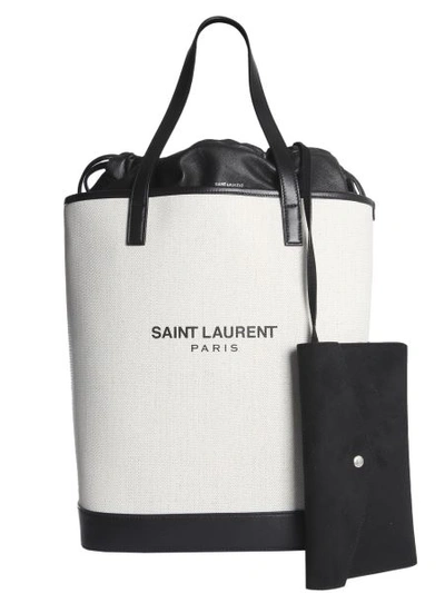 Saint Laurent Teddy Shopping Bag In White