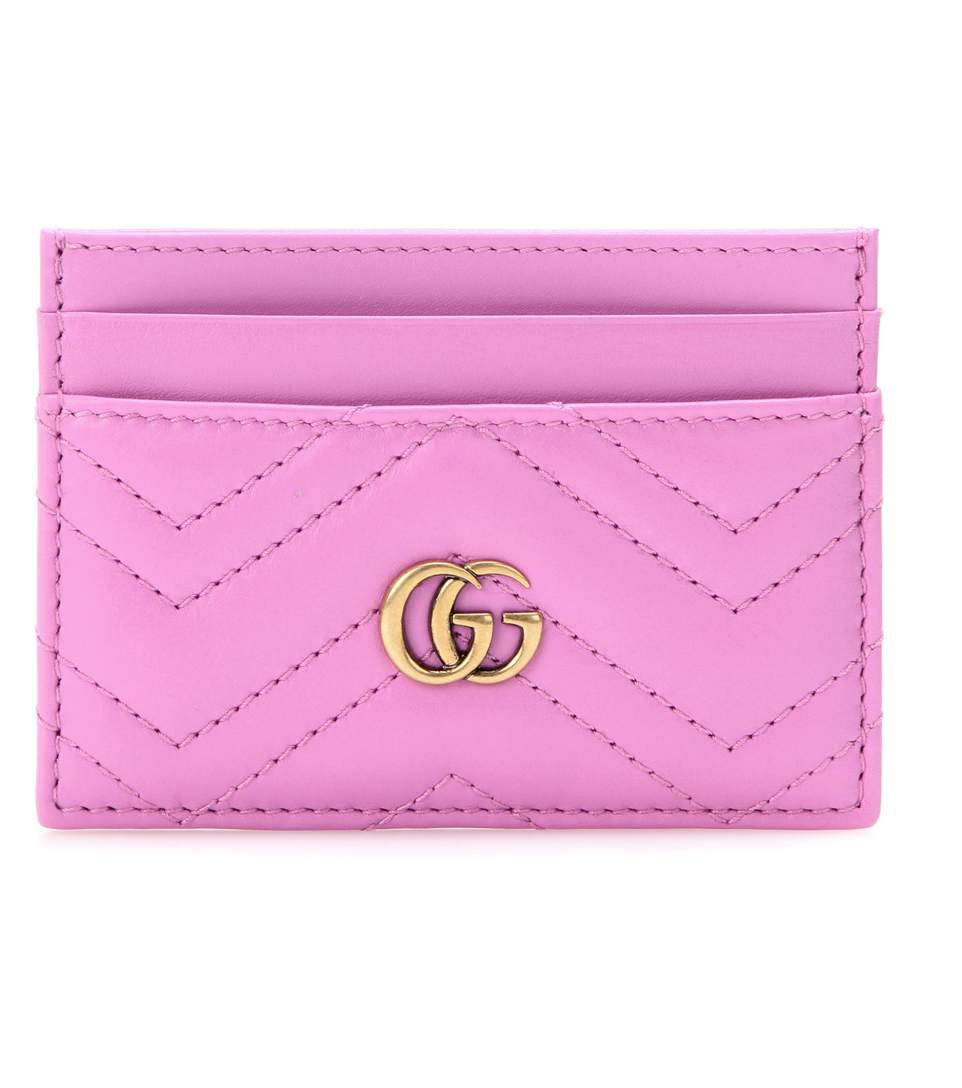 Gucci Gg Marmont Matelassé Leather Cardholder In Caedy Mousse | ModeSens