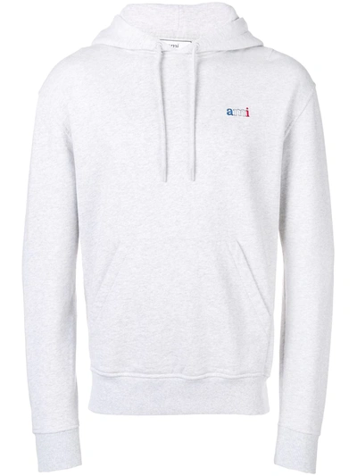 Ami Alexandre Mattiussi Hoodie With Ami Embroidery In Grey