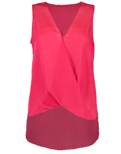 L Agence Mila Draped Silk Surplice Blouse In Magenta