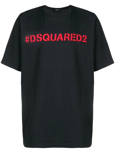 Dsquared2 Hashtag Logo Print T-shirt In Black | ModeSens
