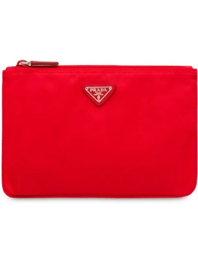 Prada Vela Pouch In Red