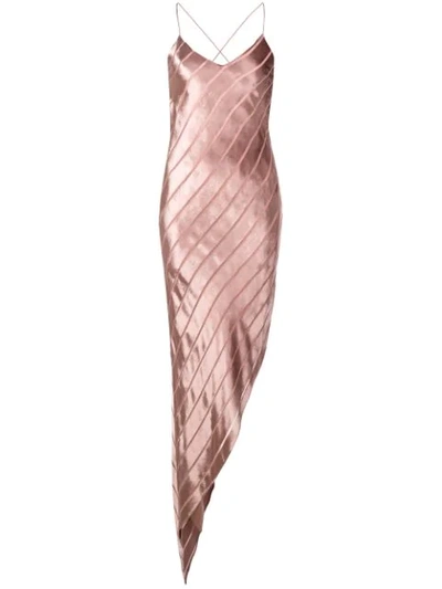 Michelle Mason Asymmetric Bias Dress In Pink