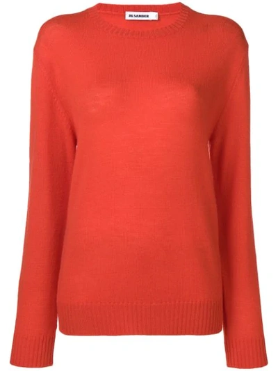 Jil Sander Knitted Jumper In Orange