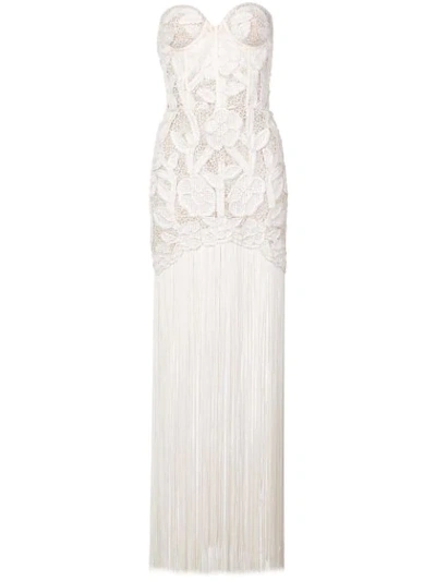 open lace back dress Oscar de La Renta
