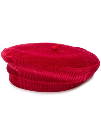 Beton Cire Corduroy Beret In Red