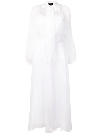 Irina Schrotter Pussy Bow Dress In White