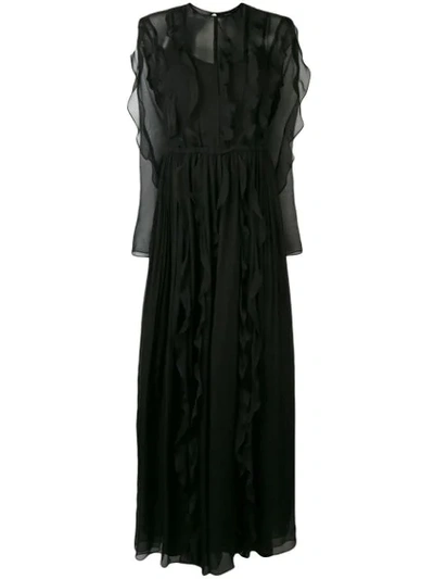 Irina Schrotter Ruffle Maxi Dress In Black