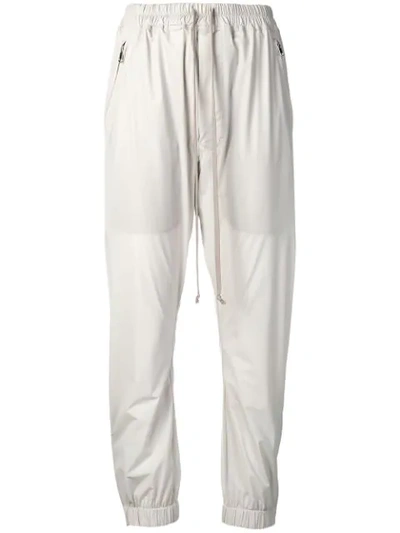 Rick Owens Cropped Track Pants In Grey