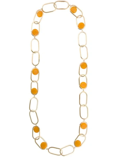 Rosantica Stone Detail Necklace In Orange