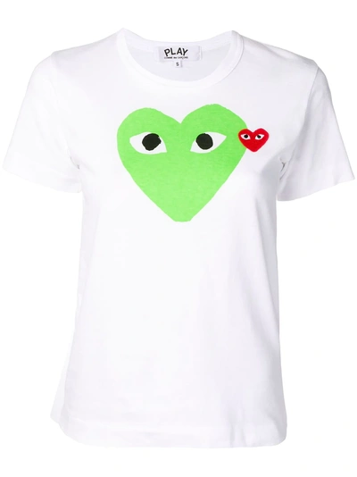 Comme Des Garçons Play Logo Print T-shirt - White In White