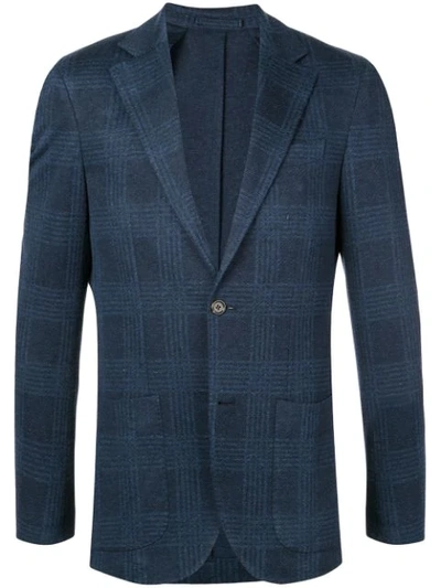 Eleventy Tartan Pattern Blazer In Blue