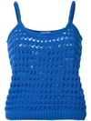 Prada Open Knit Top In Blue