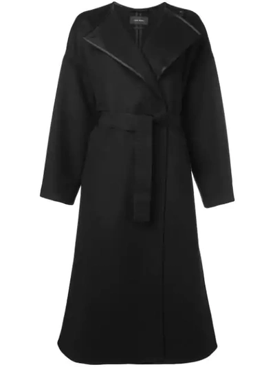 Isabel Marant Double Breasted Coat In 01bk Black