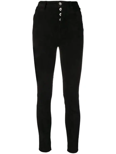 Ben Taverniti Unravel Project Skinny Suede Jeans In Black