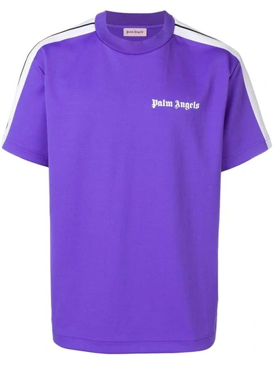 Palm Angels Side Stripe Logo T-shirt In Purple