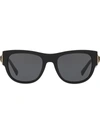 Versace Men's Greca Oversized Square Acetate Sunglasses In Grey