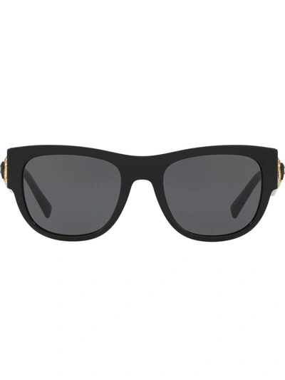 Versace Men's Greca Oversized Square Acetate Sunglasses In Grey