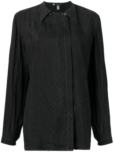 Pre-owned Giorgio Armani 1990's Pointed Collar Shirt In Black