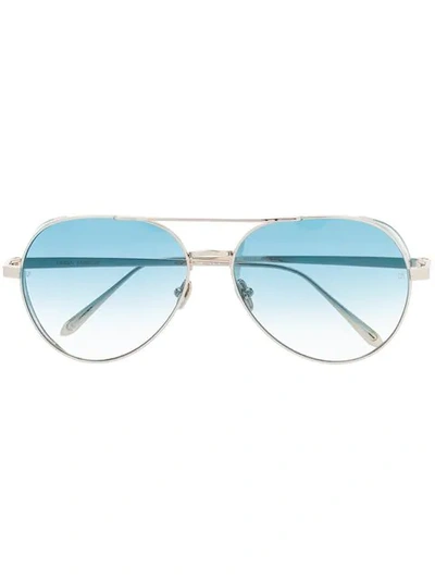 Linda Farrow Aviator Sunglasses In 蓝色