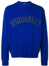 Dsquared2 Garment Dyed Logo Sweatshirt In Blue