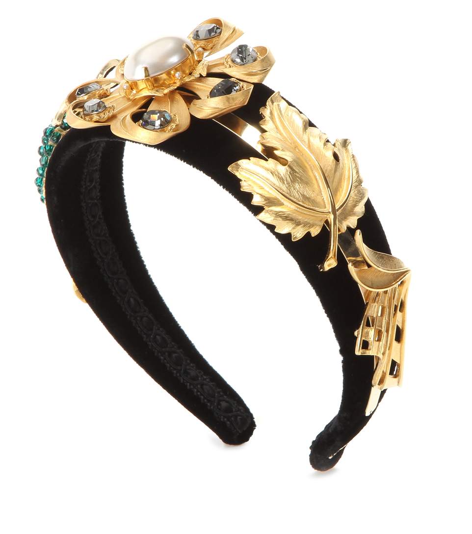 Dolce & Gabbana Embellished Headband In Gold | ModeSens