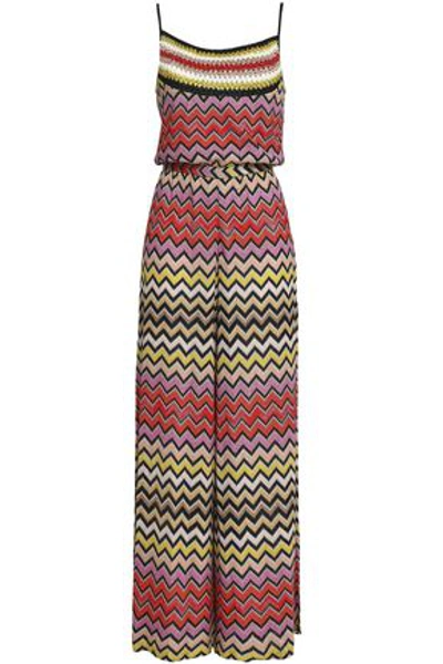 Missoni Woman Metallic Crochet-knit Jumpsuit Multicolor