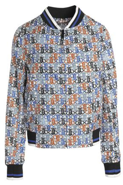 Emilio Pucci Woman Printed Shell Bomber Jacket Sky Blue
